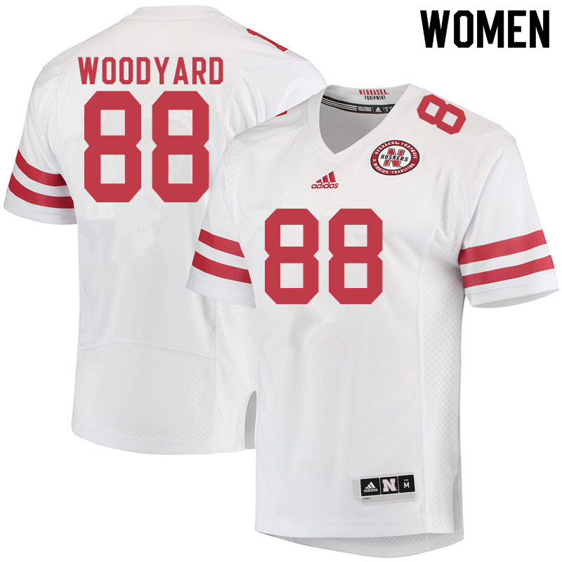 Women #88 Jaron Woodyard Nebraska Cornhuskers College Football Jerseys Sale-White - Click Image to Close